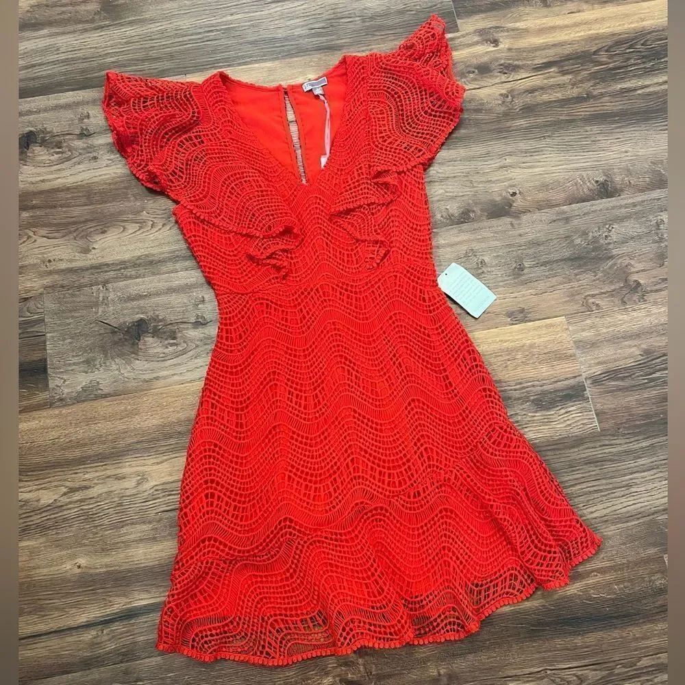 Chelsea28 Red Ruffle Mini Dress - Picture 2 of 12